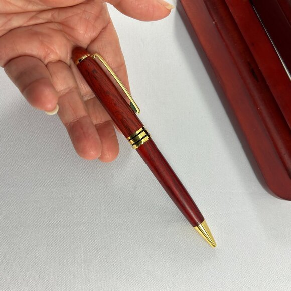 Thank You For Serving Heart Like Jesus Rose Wood Box Ball Point Pen NEEDS INK - Picture 4 of 9